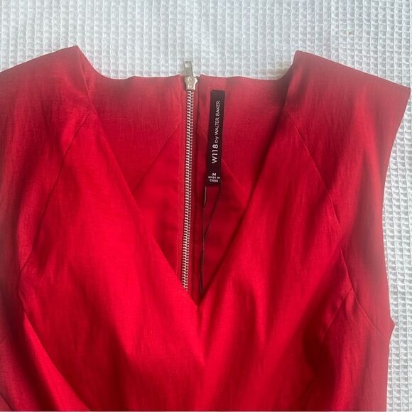 NWT W118 By Walter Baker Women’s Red Sleeveless Alexa Stitched Cocktail Dress M - Picture 9 of 13